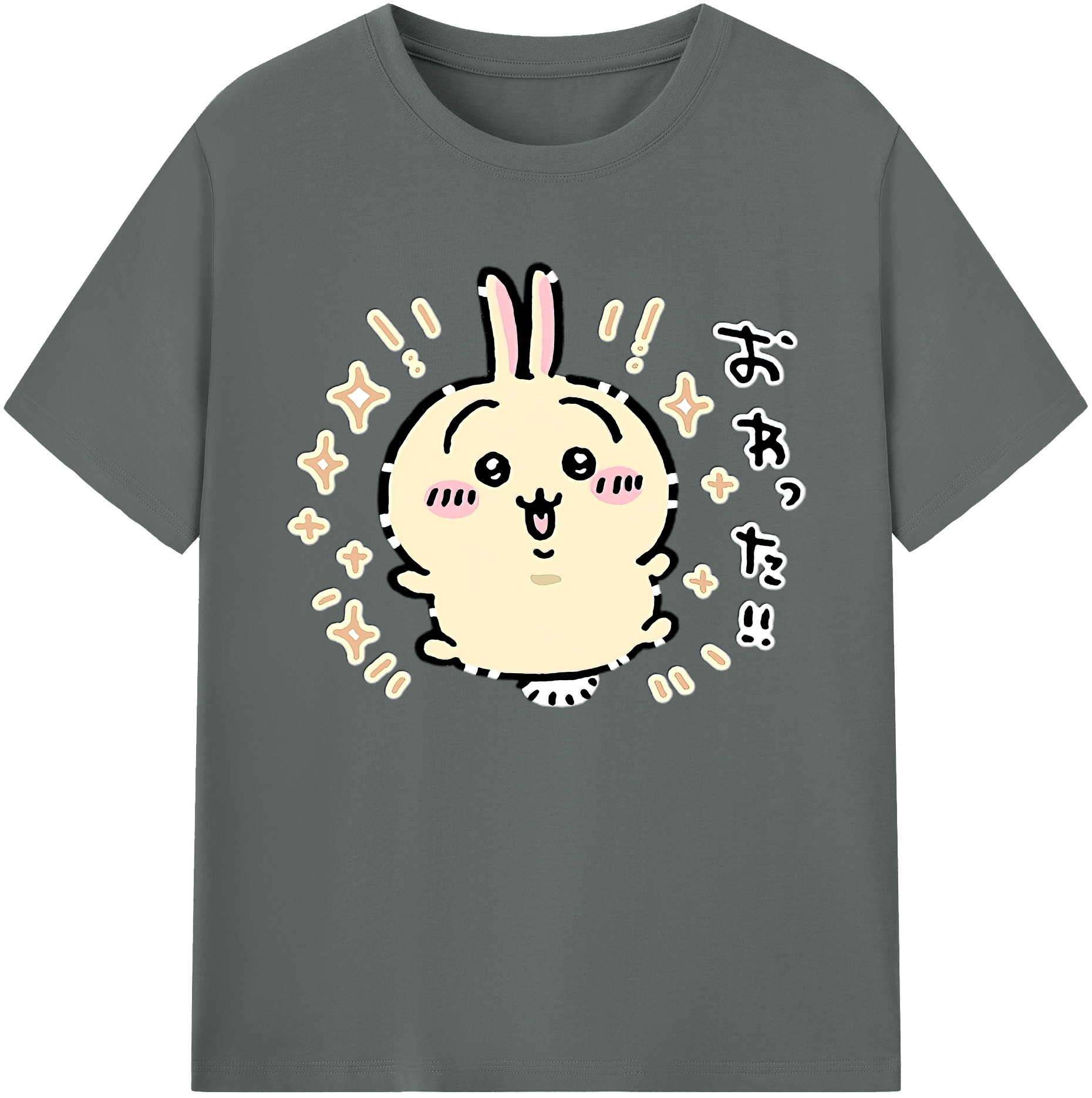 （画像用） ちいかわ うさぎ Chii-kawa usagi 綿100％ メンズ半袖Tシャツ｜肌触りやわらか＆通気性